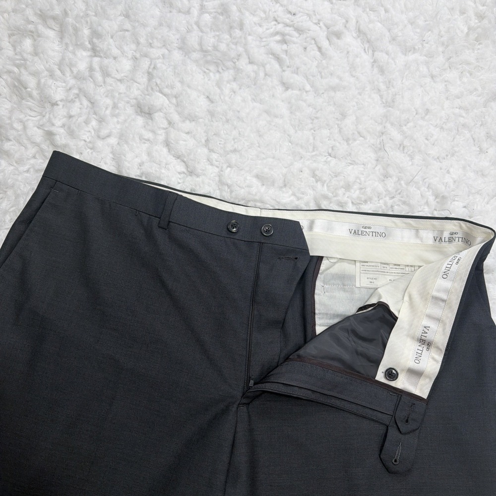 Vtg 80s 90s Gino VALENTINO 42 100% Wool Straight Relaxed Chino Dress Pants Italy